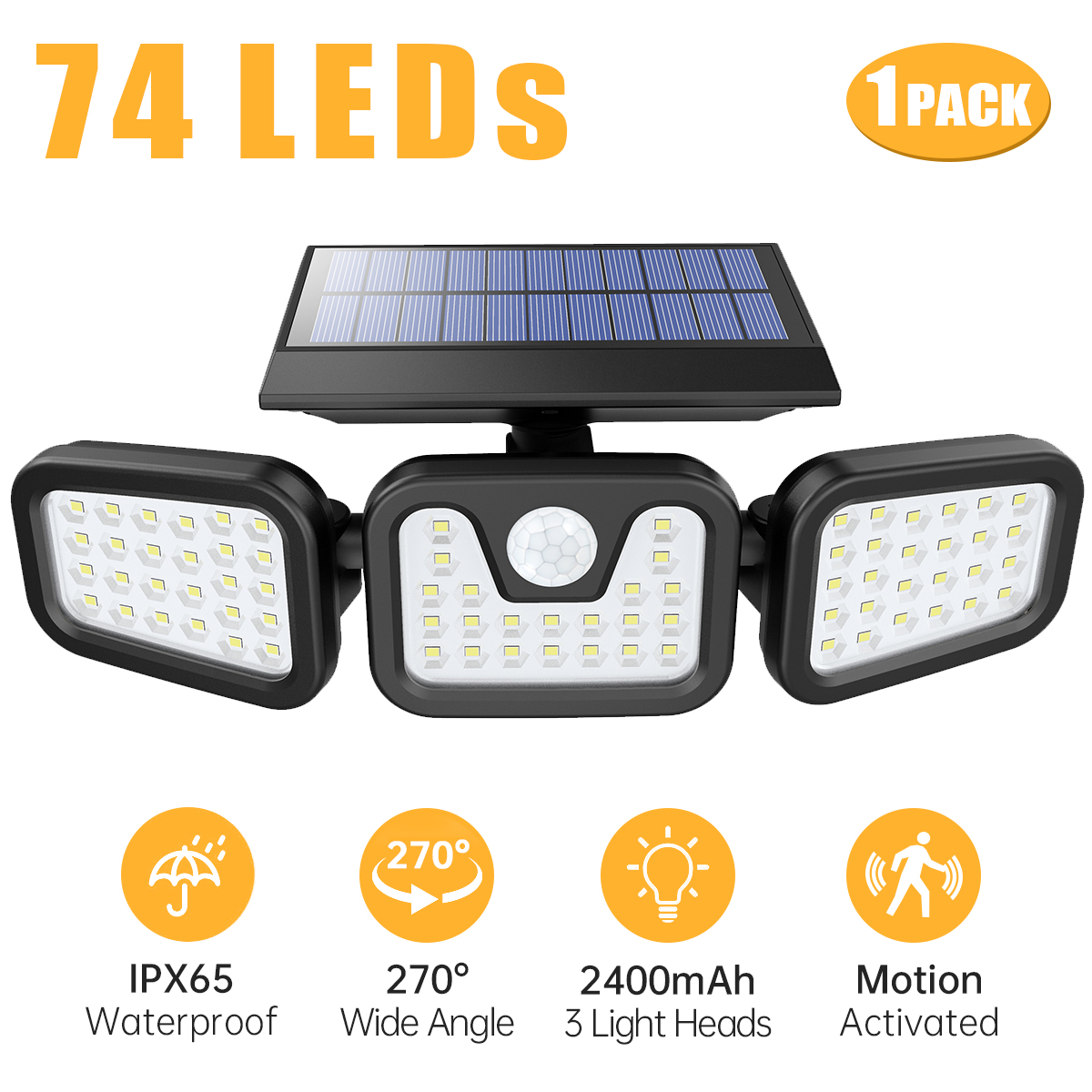 Cold White-4 Pack YZAA Solar Landscape Spot Lights Outdoor Motion Sensor Lights with 3 Working Modes Wireless Security Lights IP65 Waterproof Powered Wall Lights for Garden Patio
